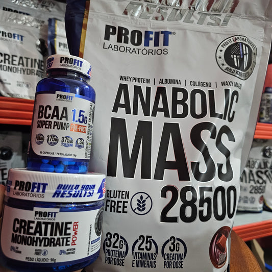 MASS GAINER 3KG + CREATINA 30 SERV + BCAA